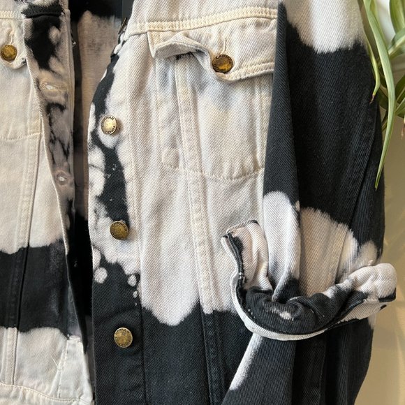 LF Black and White Dyed Jean Jacket - Picture 2 of 3